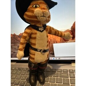 Shrek 2 Puss in Boots Plush Toy 2004 DreamWorks w/ Tag 15" VTG Stuffed Animal